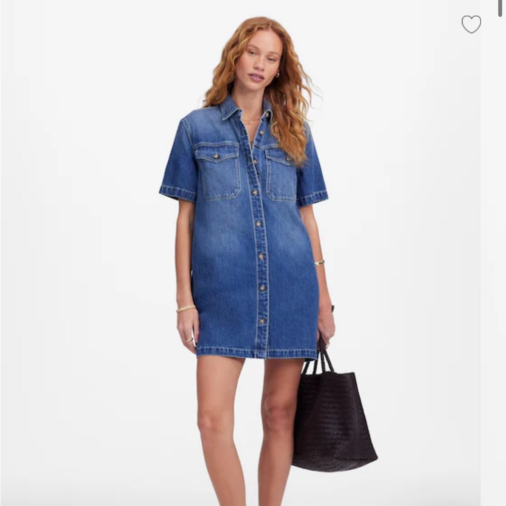 Madewell Denim Boxy Shirtdress in Demarco Wash
